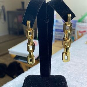 Eddie Borgo Gold Chain Link Drop Earrings